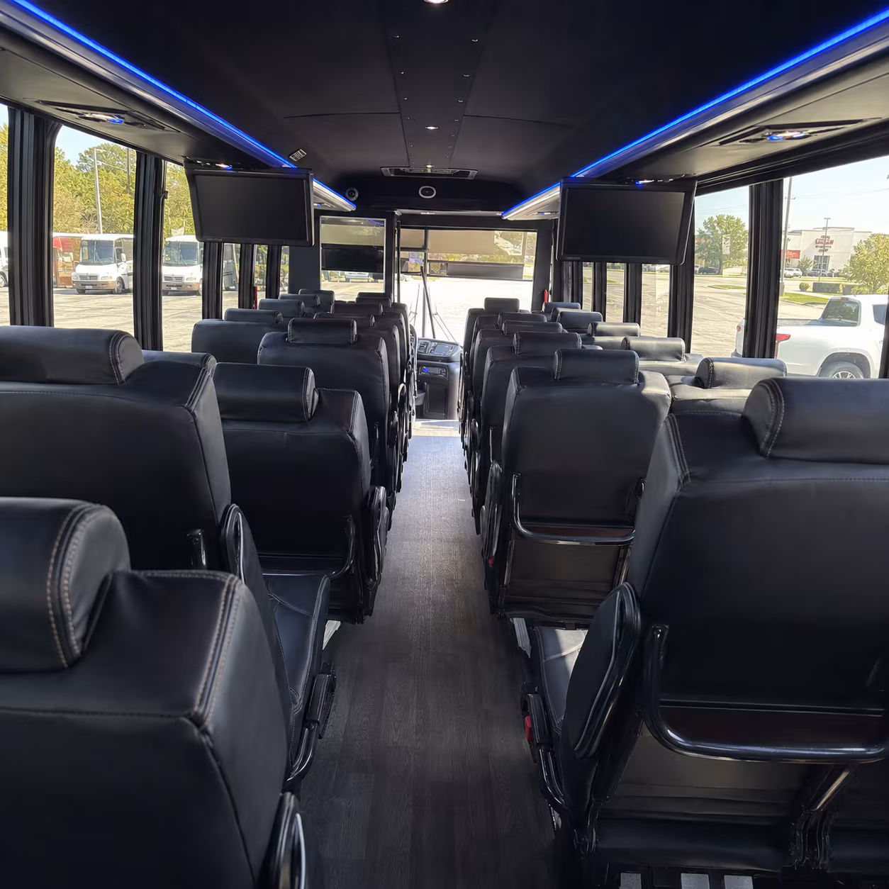 ann arbor 25 passenger minibus inside