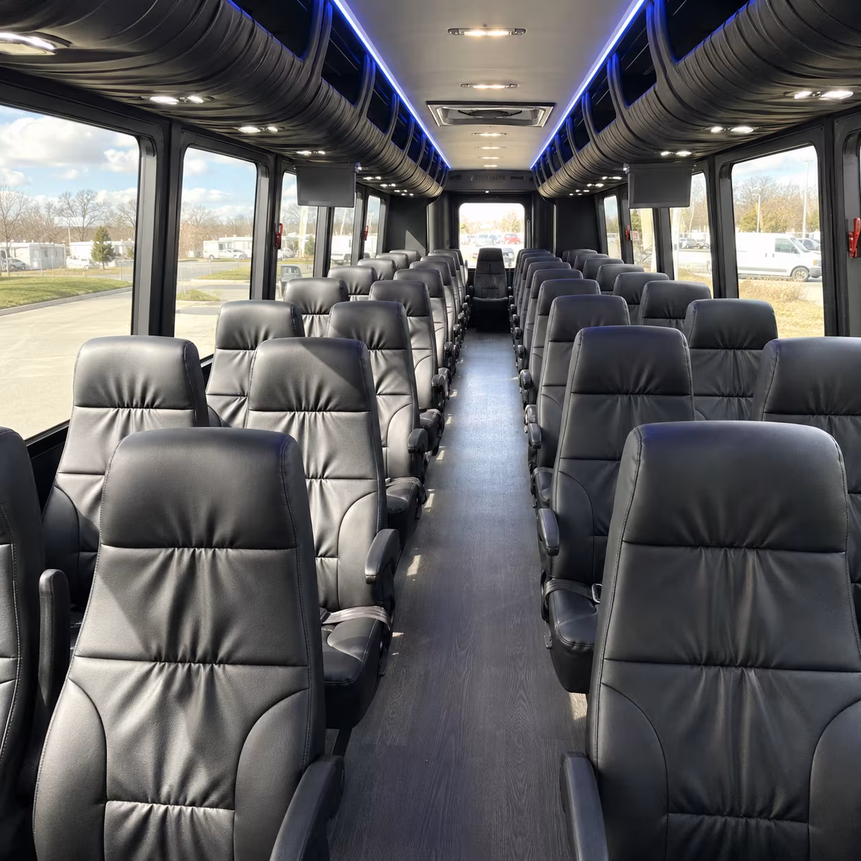 ann arbor 28 passenger minibus inside