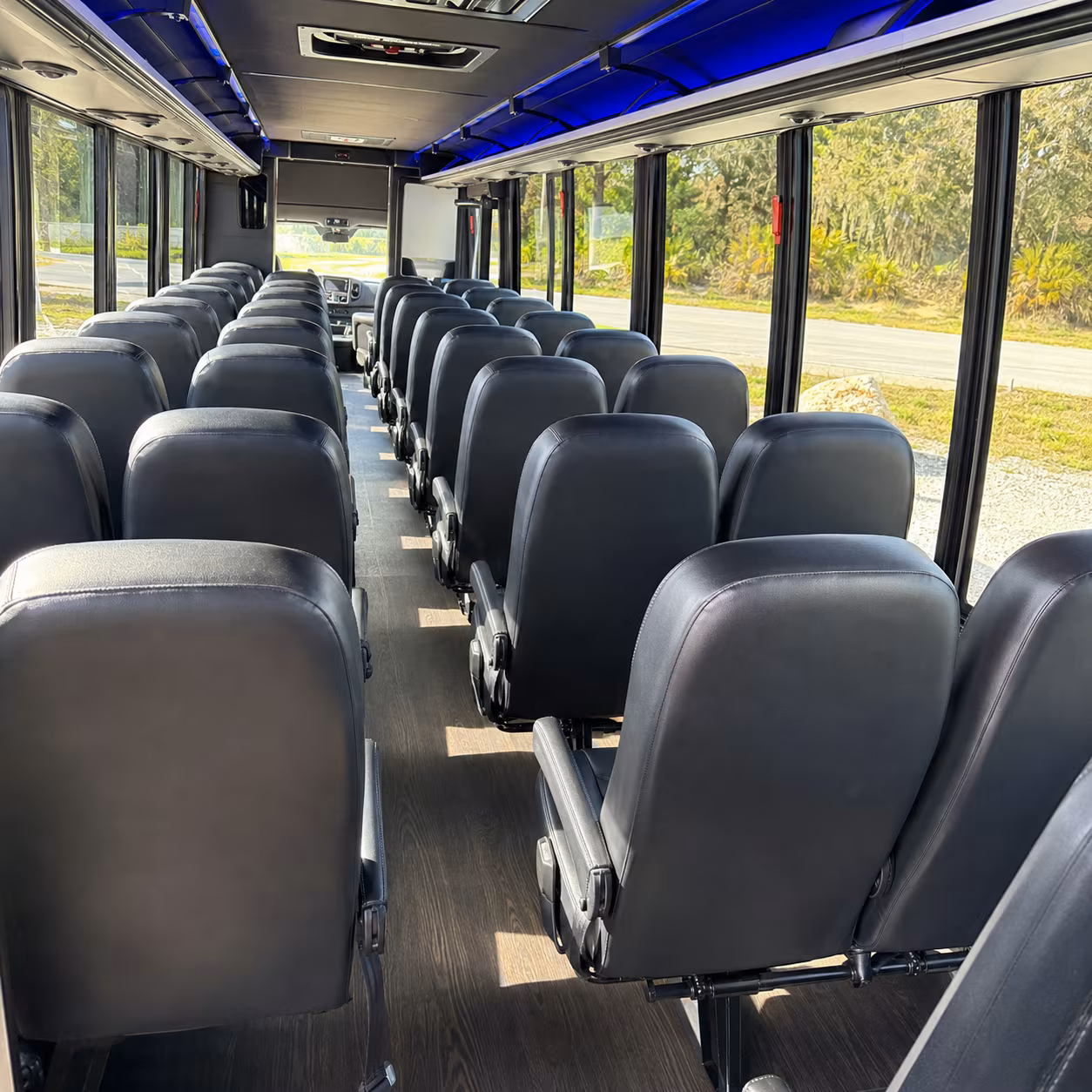 ann arbor 28 passenger minibus interior