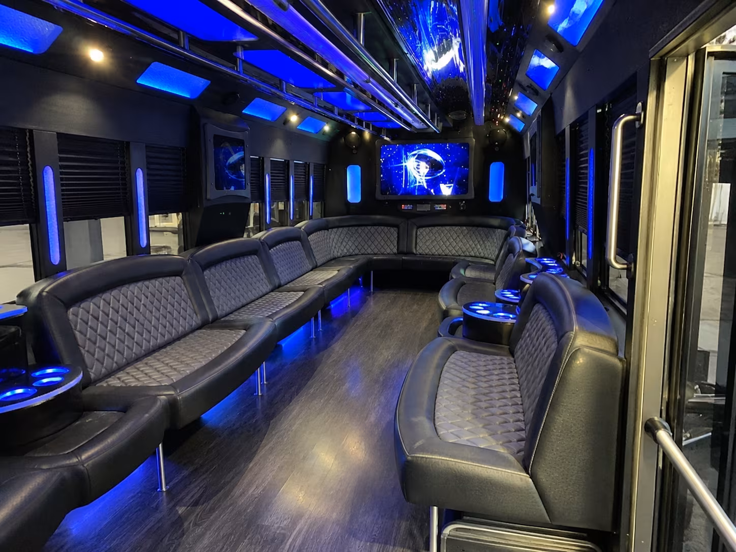 ann arbor 28 passenger party bus interior