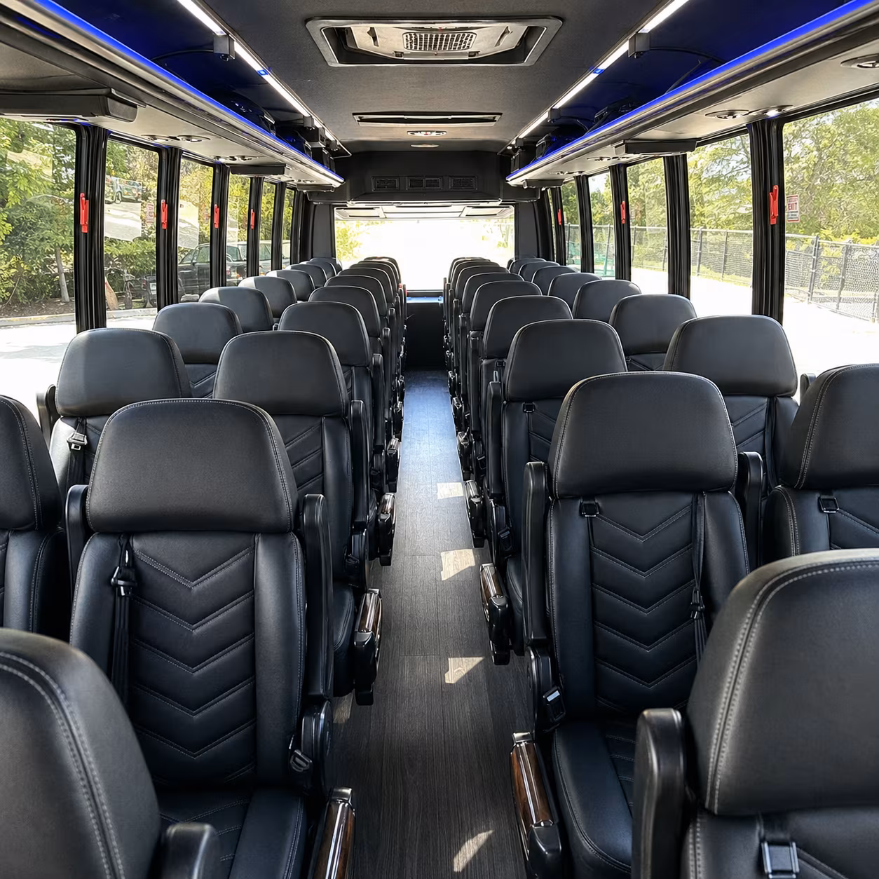 ann arbor 30 passenger minibus inside