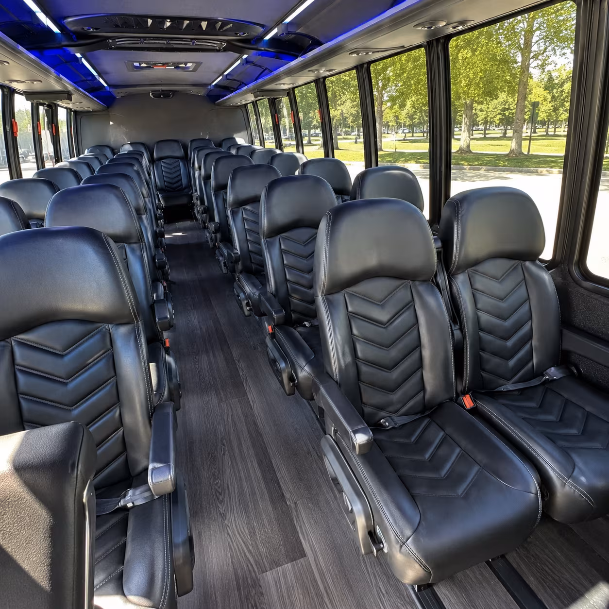 ann arbor 35 passenger minibus interior