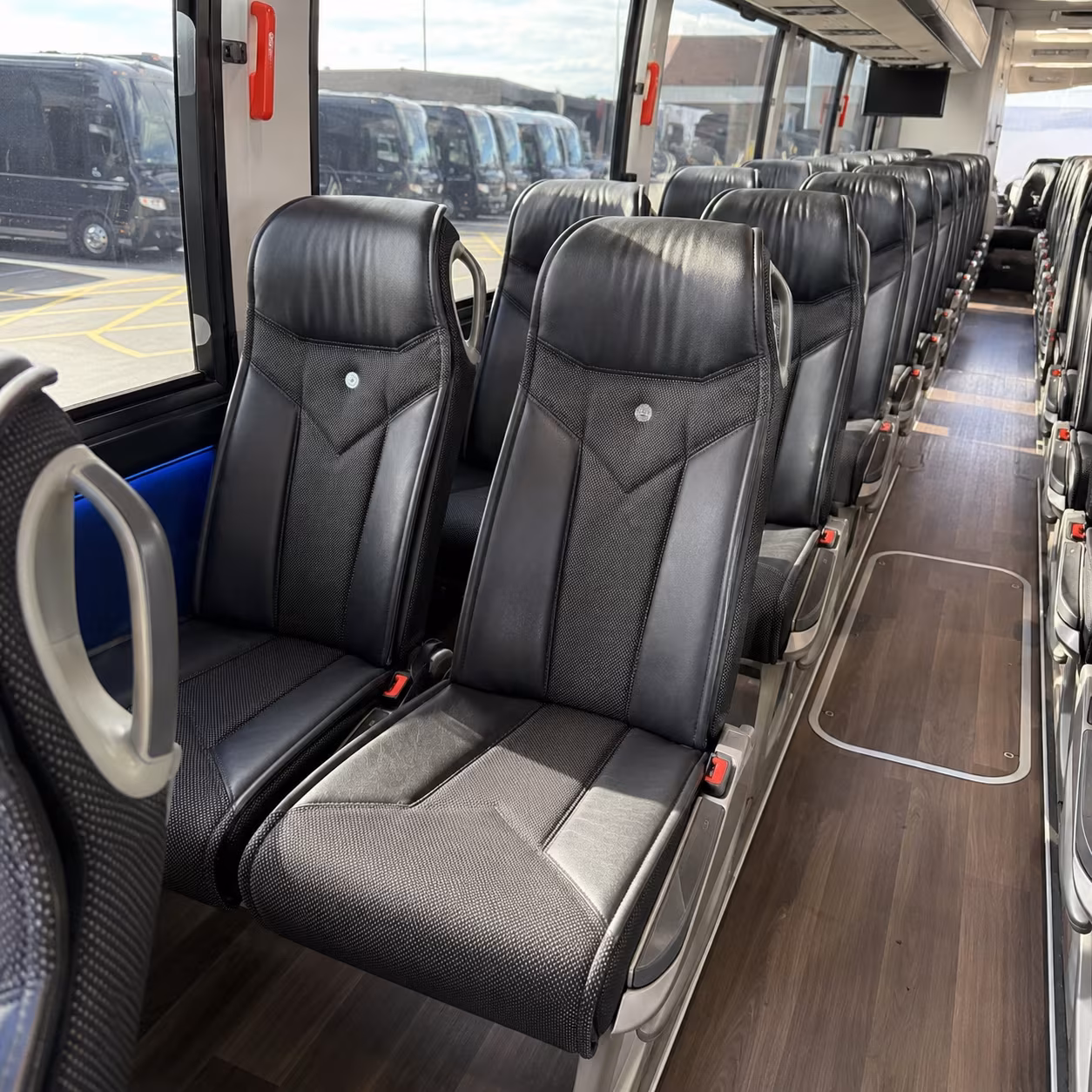 ann arbor 40 passenger charter bus interior