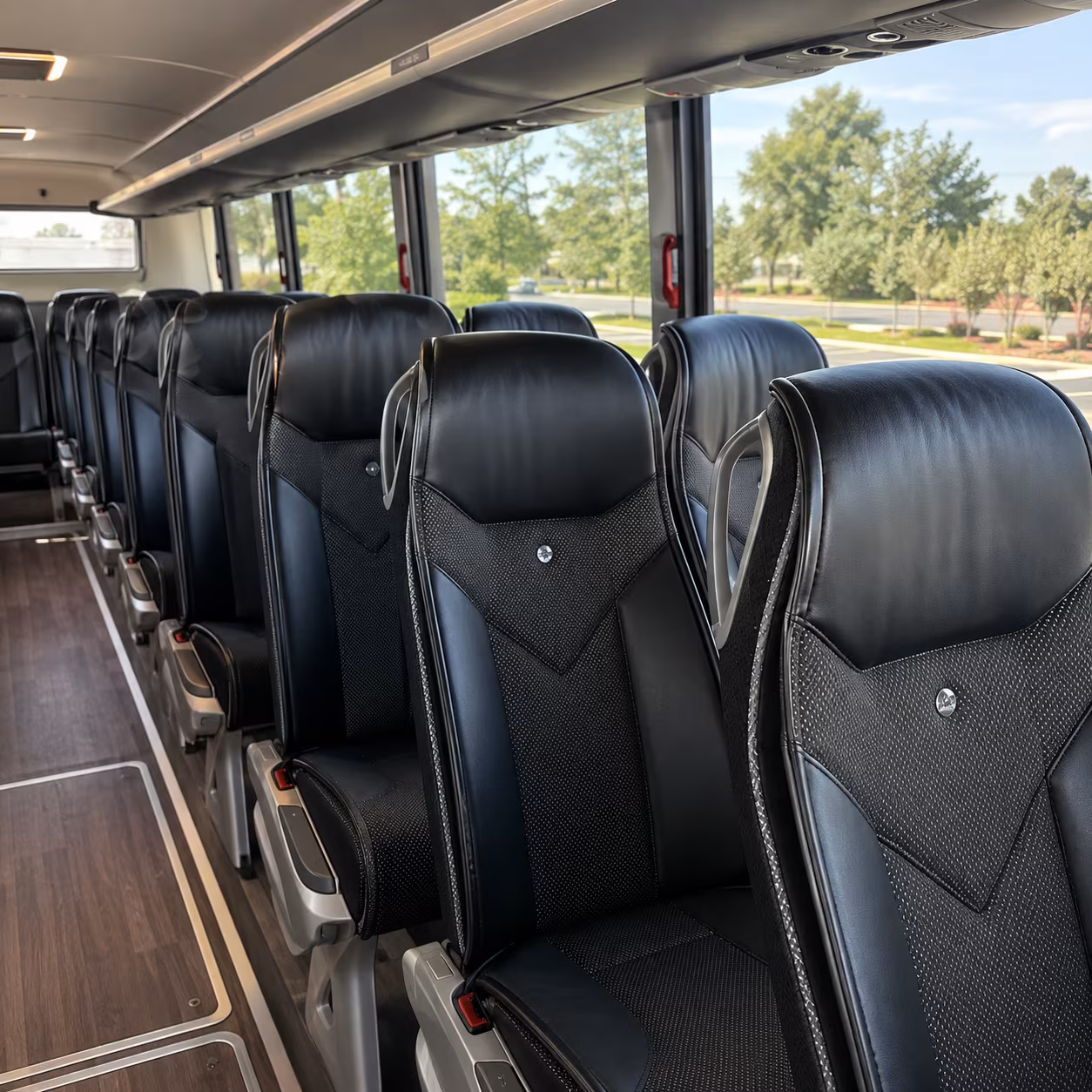 ann arbor 45 passenger charter bus interior
