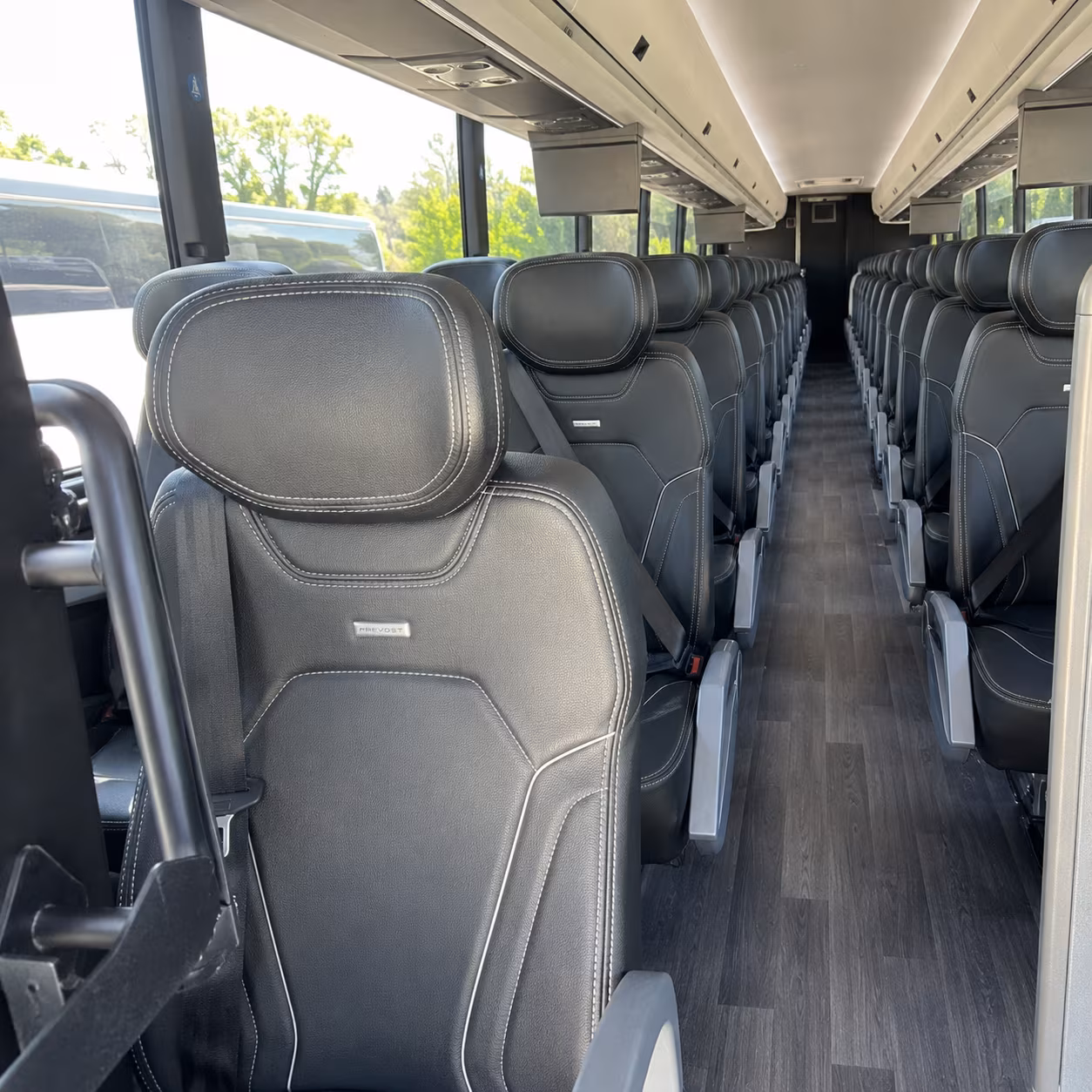 ann arbor 47 passenger charter bus interior