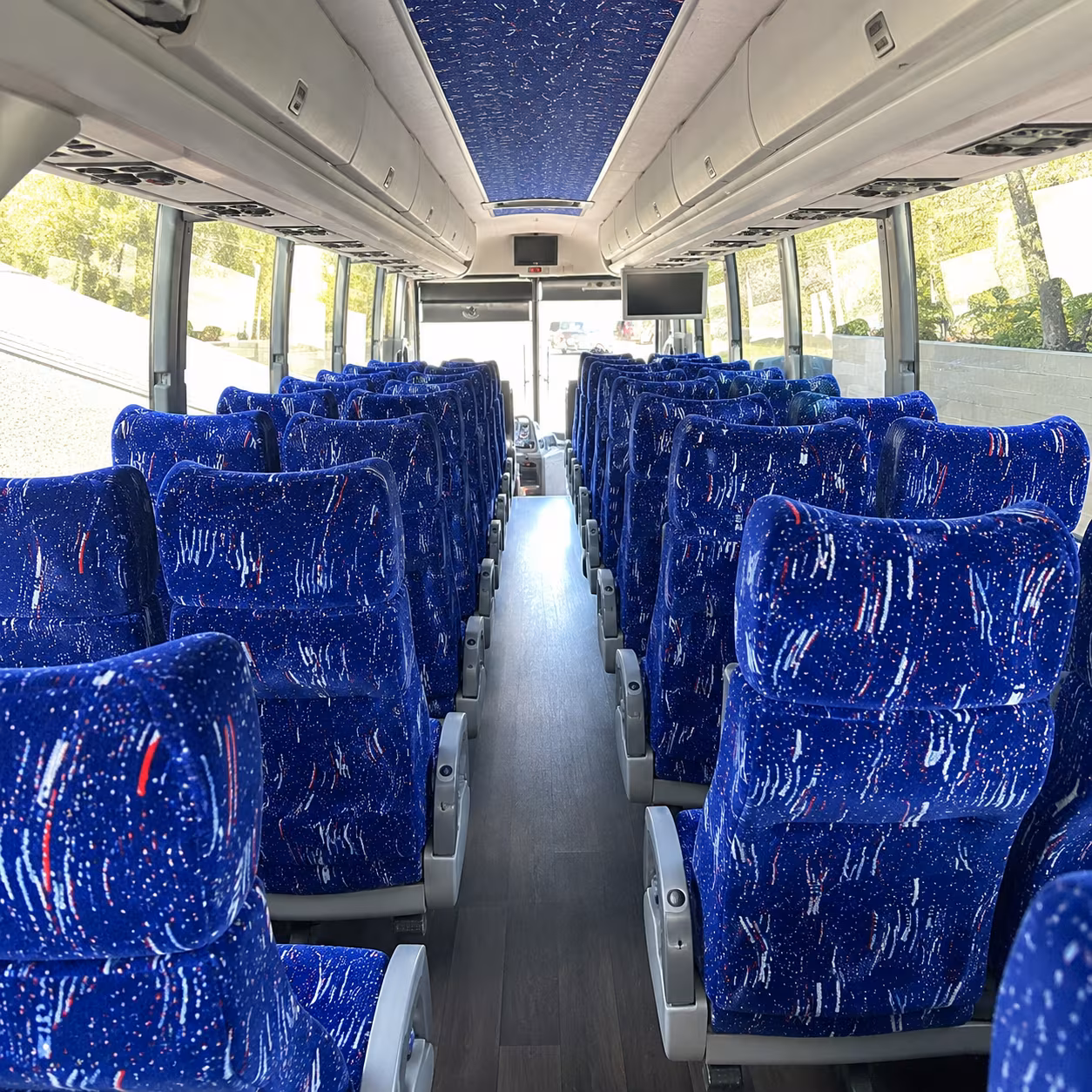 ann arbor 50 passenger charter bus interior
