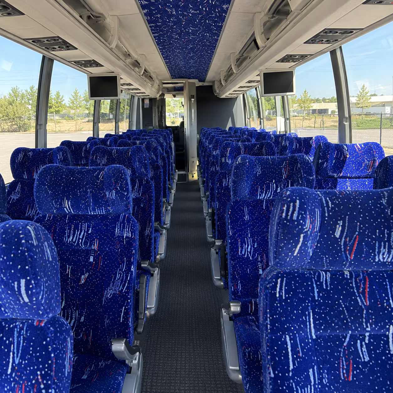 ann arbor 54 passenger charter bus interior