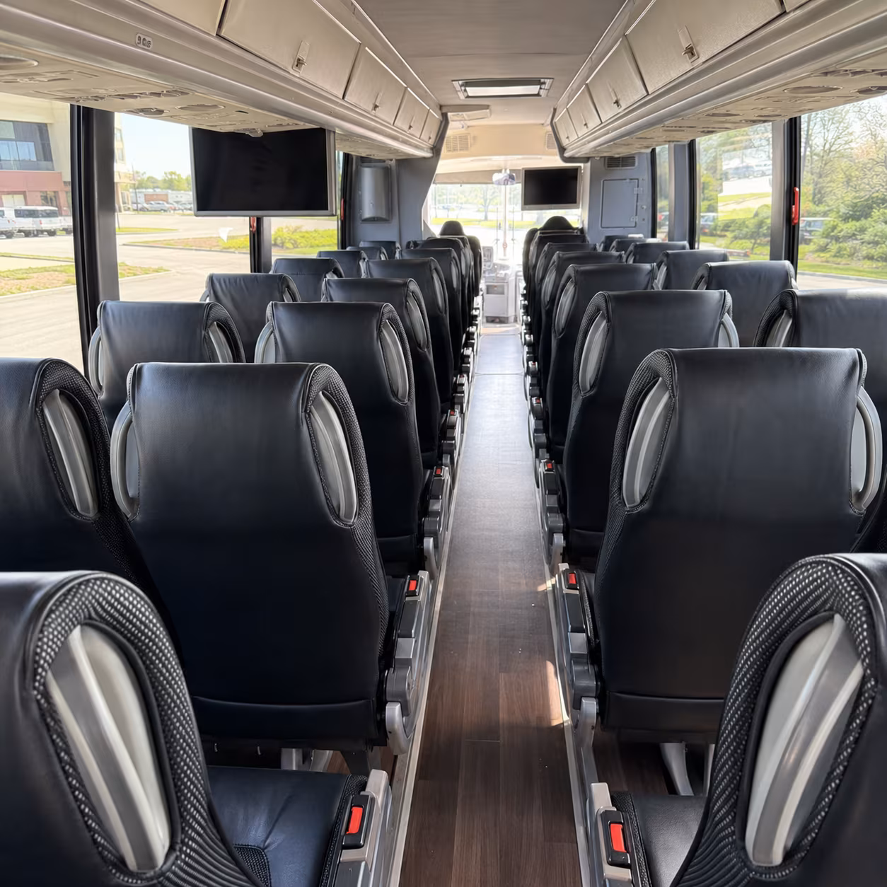 ann arbor 56 passenger charter bus inside