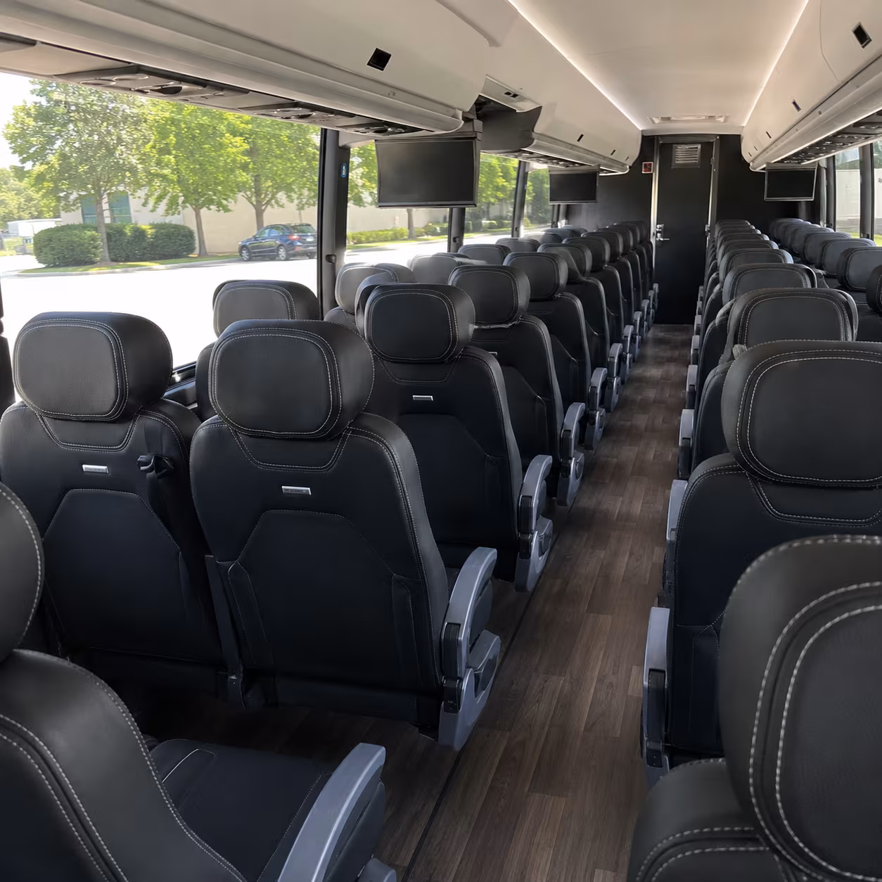 ann arbor 56 passenger charter bus interior